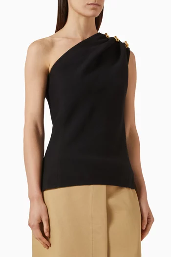 One-shoulder Top in Crepe