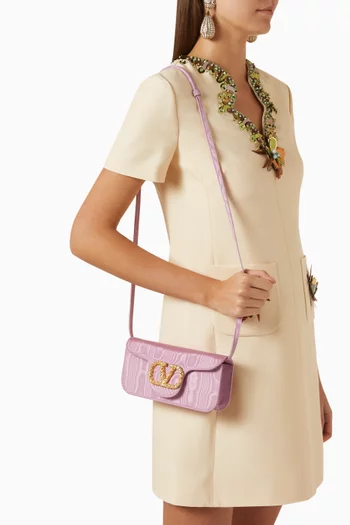 Locò Embellished Clutch Bag in Moiré