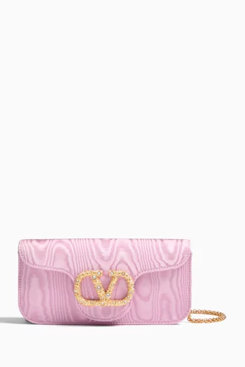 Locò Embellished Clutch Bag in Moiré