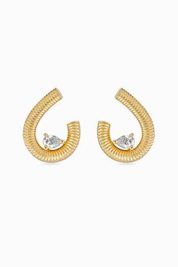 Bowie Diamond Earrings in 14kt Yellow Gold