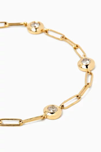 Diamond Contour Bracelet in 14kt Yellow Gold