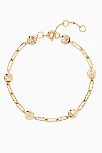 Diamond Contour Bracelet in 14kt Yellow Gold