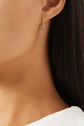 Orchid Topaz Single Huggie Earring in 10kt Yellow Gold
