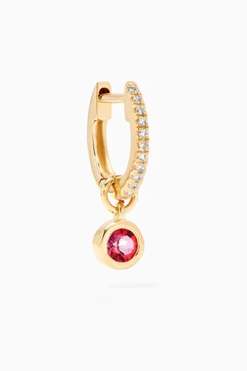 Orchid Topaz Single Huggie Earring in 10kt Yellow Gold