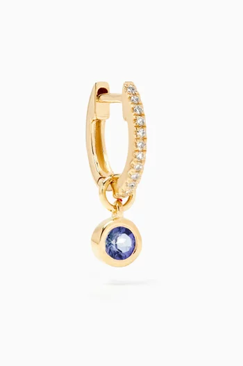 Celeste Sapphire Single Huggie Earring in 10kt Yellow Gold