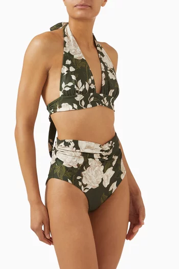 قطعة بيكيني سفلية فايفن جاردينيا بخصر مرتفع مزيج بوليستر معاد تدويره