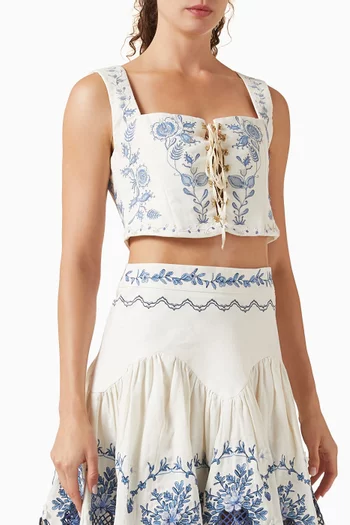 بلوزة كورنالينا فلوريتورا كتان