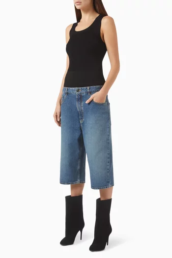 Rib-knit Bodysuit in Viscose Blend