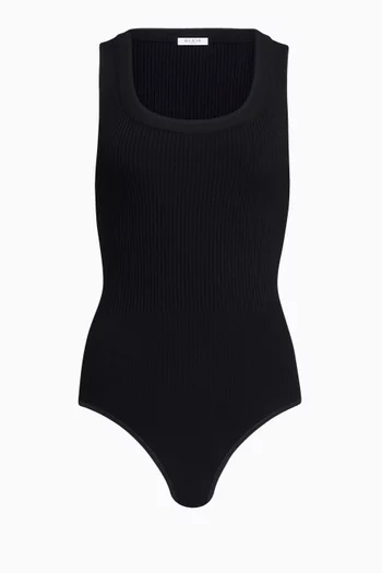 Rib-knit Bodysuit in Viscose Blend