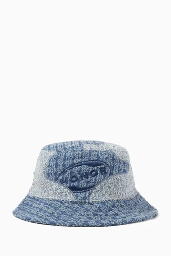 Groove Panelled Bucket Hat in Denim