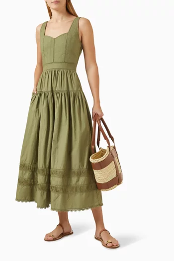 Isadora Maxi Dress in Cotton Poplin