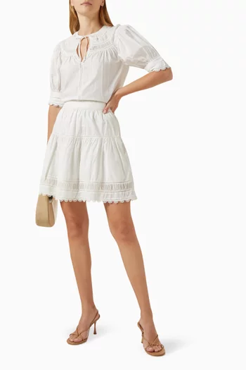 Ayla High-waisted Mini Skirt in Cotton Poplin