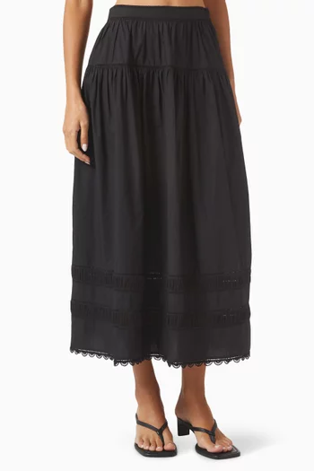 Harlow High-waisted Maxi Skirt in Cotton Poplin