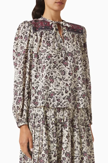 Tillie Printed Blouse in Cotton Blend