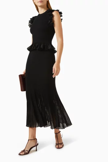 Vera Rib-knit Maxi Skirt in Viscose Blend