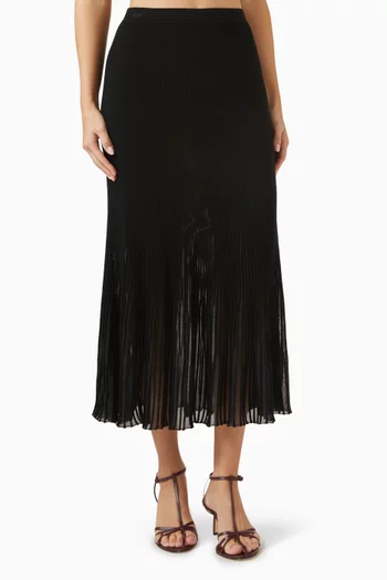 Vera Rib-knit Maxi Skirt in Viscose Blend