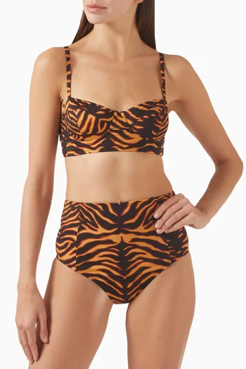 Zahara High-waisted Bikini Briefs in Stretch Nylon