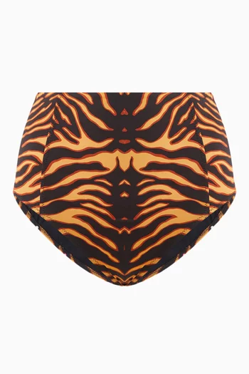 Zahara High-waisted Bikini Briefs in Stretch Nylon