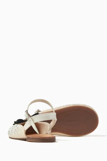 Butterfly Crystal-embellished Ballet Flats in Calf Leather