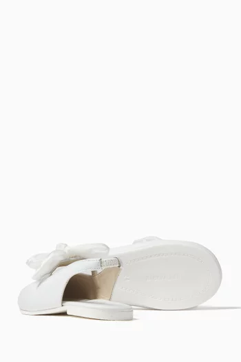 Bow Slingback Ballet Flats in Leather