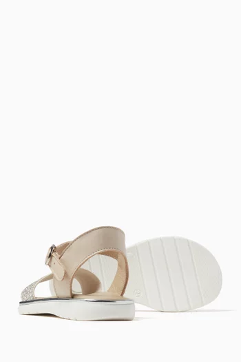 Embellished Sandals in Leather
