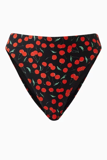 Cherry-print Good Waist Bikini Briefs
