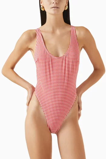 Gingham Khloe One-piece Swimsuit in Stretch Nylon