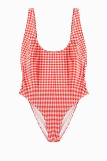 Gingham Khloe One-piece Swimsuit in Stretch Nylon