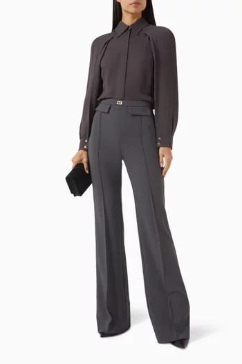 Cape-sleeve Blouse in Georgette
