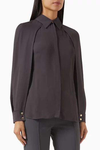 Cape-sleeve Blouse in Georgette