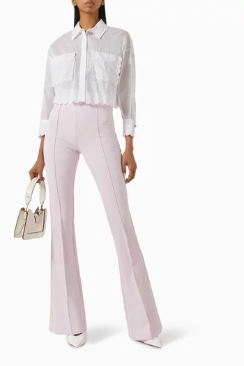 Scalloped-trim Shirt in Cotton