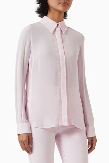 Lettering Bands Shirt in Georgette