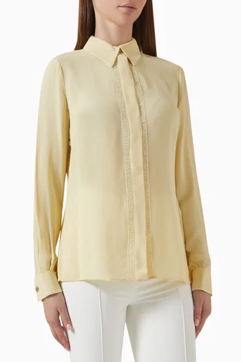 Lettering Bands Shirt in Georgette