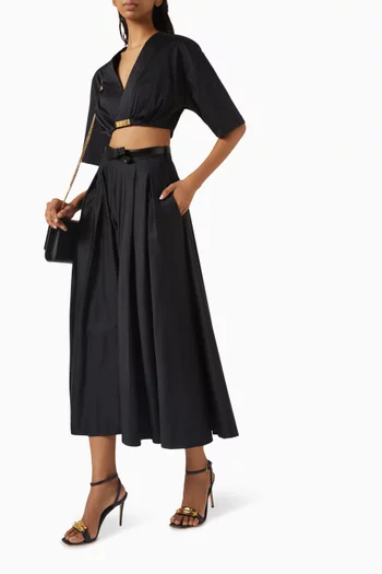 Logo-detail Crop Top in Stretch Cotton