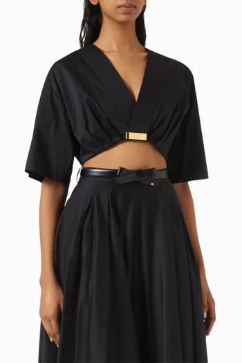 Logo-detail Crop Top in Stretch Cotton