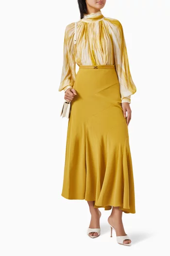 Tulle-print Blouse in Viscose