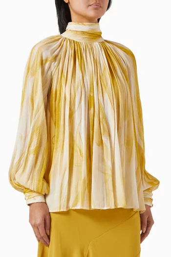 Tulle-print Blouse in Viscose