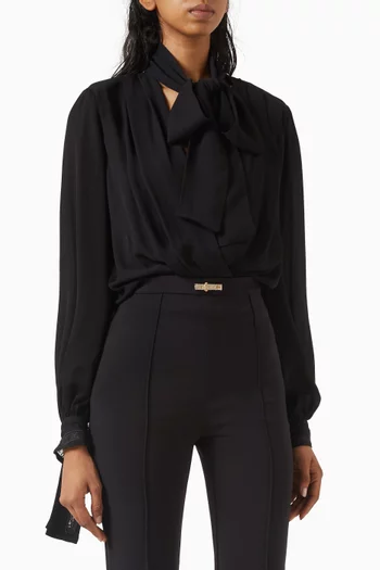 Scarf Neck Bodysuit in Viscose