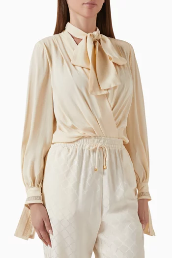 Scarf Neck Bodysuit in Viscose