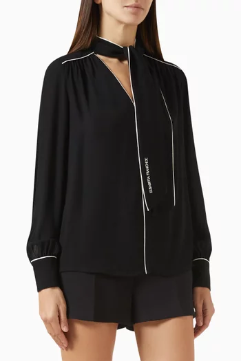Scarf-tie Blouse in Georgette