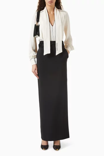 Scarf-tie Blouse in Georgette