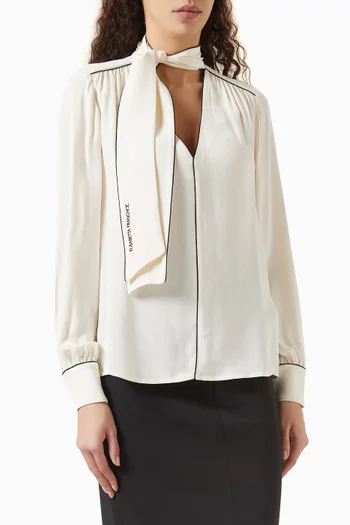 Scarf-tie Blouse in Georgette