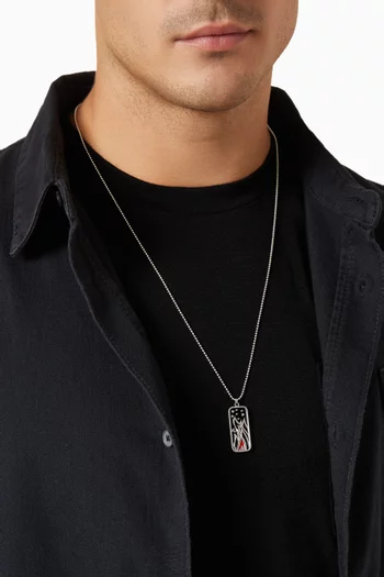 Fire Onyx Pendant Necklace in Sterling Silver