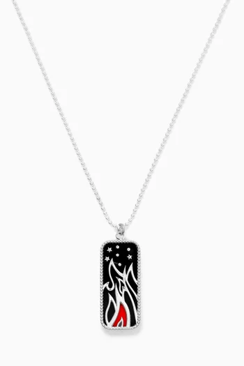 Fire Onyx Pendant Necklace in Sterling Silver