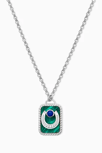 Lucky Horseshoe Pendant Necklace in Sterling Silver
