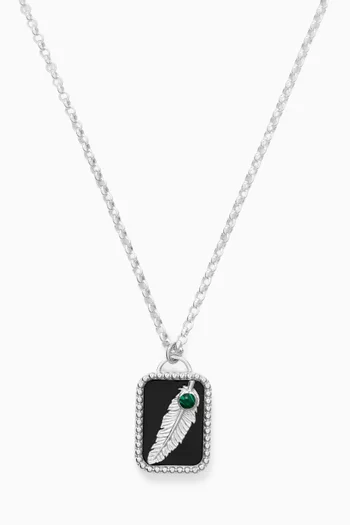 Lucky Feather Pendant Necklace in Sterling Silver