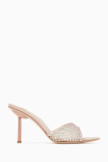 Gilda 80 Mules in Mesh & Metallic Leather