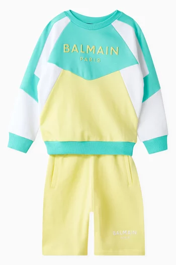 Colour-blocked Logo Sweatshirt in Cotton-jersey
