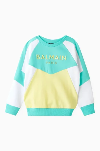 Colour-blocked Logo Sweatshirt in Cotton-jersey