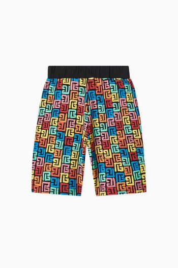 Allover Logo-print Shorts in Cotton-jersey